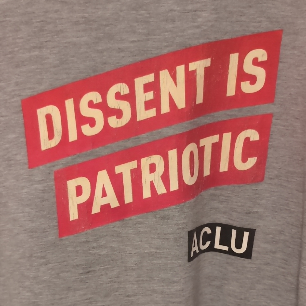 ACLU Gray T-Shirt with Red Text - Picture 2 of 3